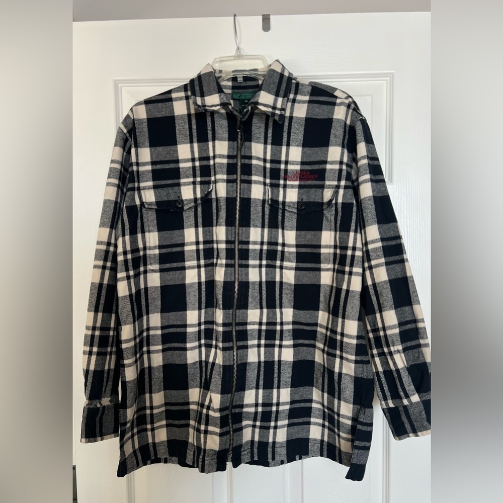 Ralph Lauren Plaid Flannel Full Zip Shacket.  Woman’s Medium